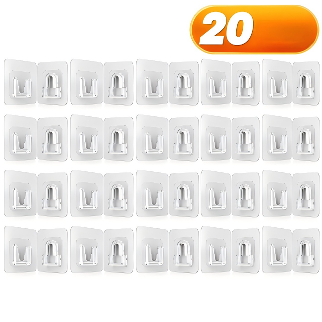 ✅Double-sided adhesive hooks – Mount without drilling.😁More space. More organization. No drilling required.