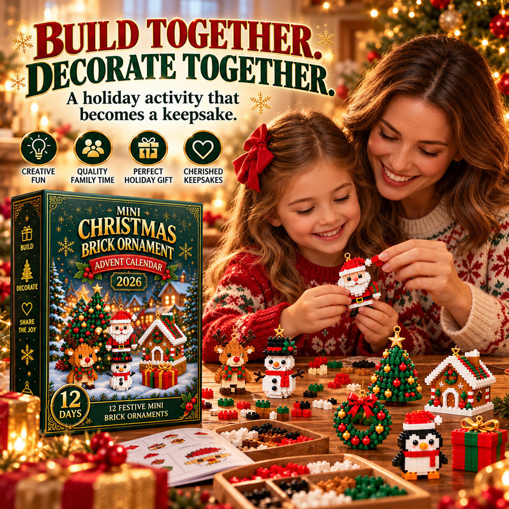 ⏳ Last day to save 49% – 🎄 12-Day Mini Christmas Ornament Advent Calendar | 12 unique festive buildable designs with hanging loops—perfect for decorating Christmas trees, wreaths, and holiday displays 🧱