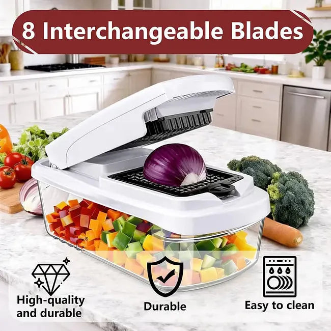 🥕🥕15-in-1 Vegetable Chopper | Multifunctional Food Cutter with Container