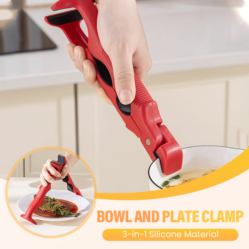 🍽️ 3-in-1 Silicone Bowl & Plate Clamp | 🍲LAST DAY 50% OFF!! | Non-Slip Grip for Food Storage & Transport | Final Chance Kitchen Helper Gift 🎅✨