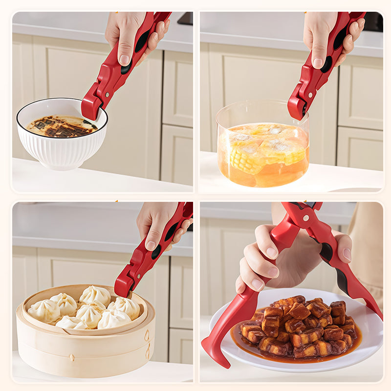 🍽️ 3-in-1 Silicone Bowl & Plate Clamp | 🍲LAST DAY 50% OFF!! | Non-Slip Grip for Food Storage & Transport | Final Chance Kitchen Helper Gift 🎅✨