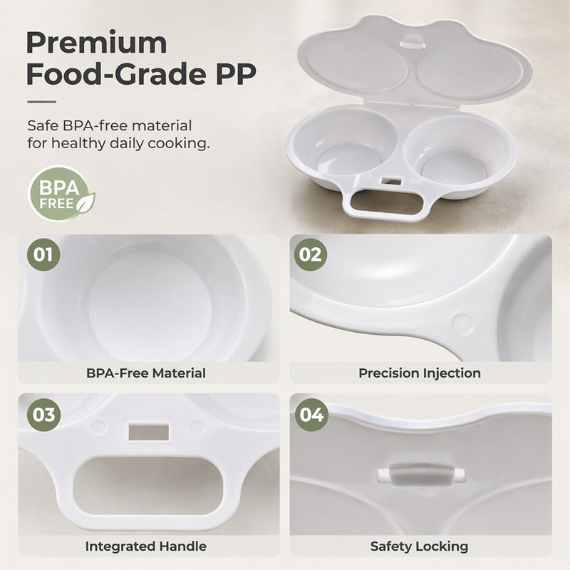 🥳2026 HOT SALE🥳💞50K+ SOLD! 🥗🎁 BUY 1 GET 1 FREE!  Microwave Egg Poacher –  Dual‑cavity, non‑stick & easy clean. Healthier than frying 🏠✅